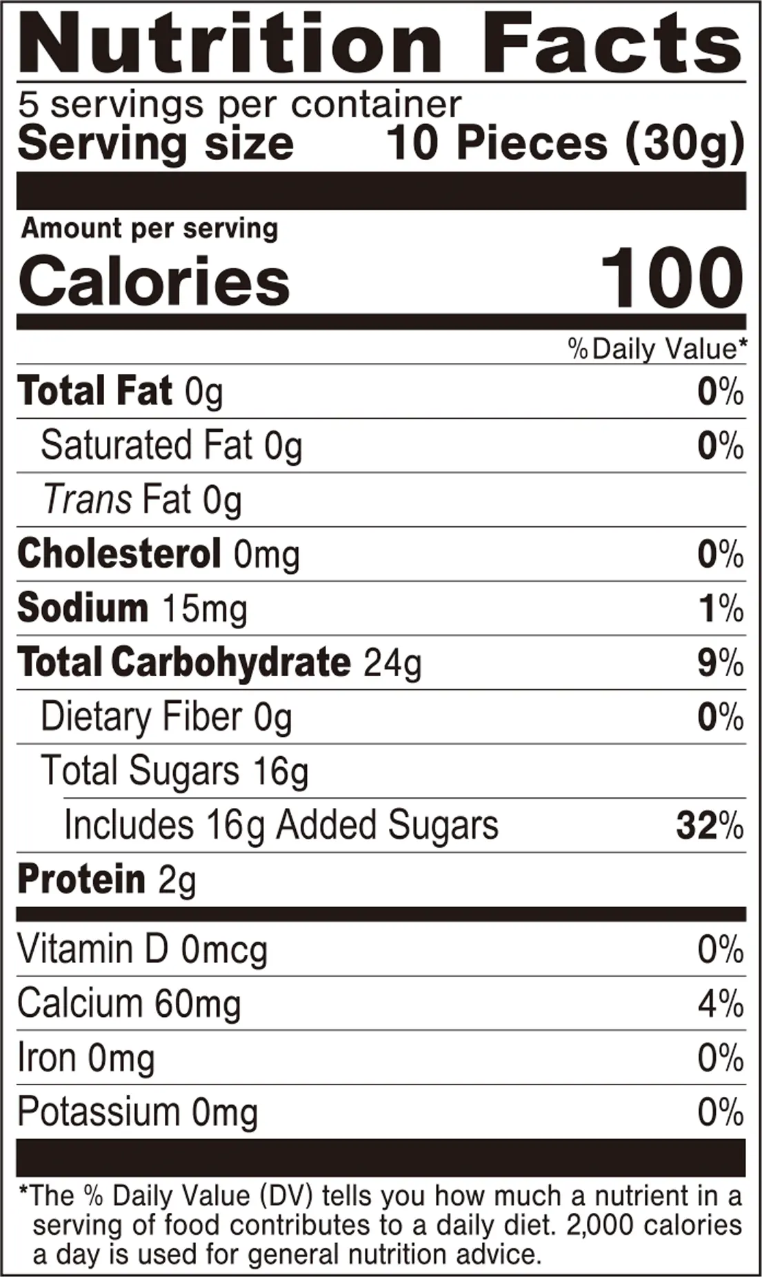 FETTUCCINE GUMMI® Nutrition Facts STRAWBERRY